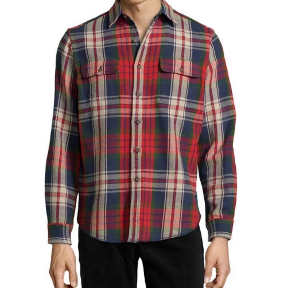 Olde School Brand Vintage Plaid Button-Down Reversible Flannel Shirt Jacket